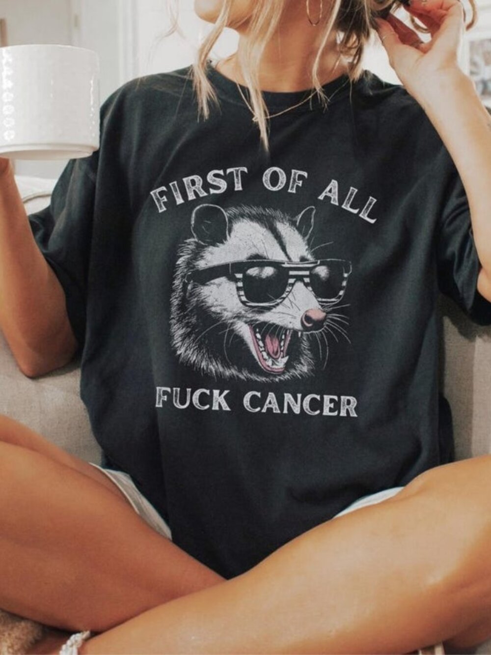 Funny Cancer Awareness Support Shirt, Breast & Childhood Survivor Tee